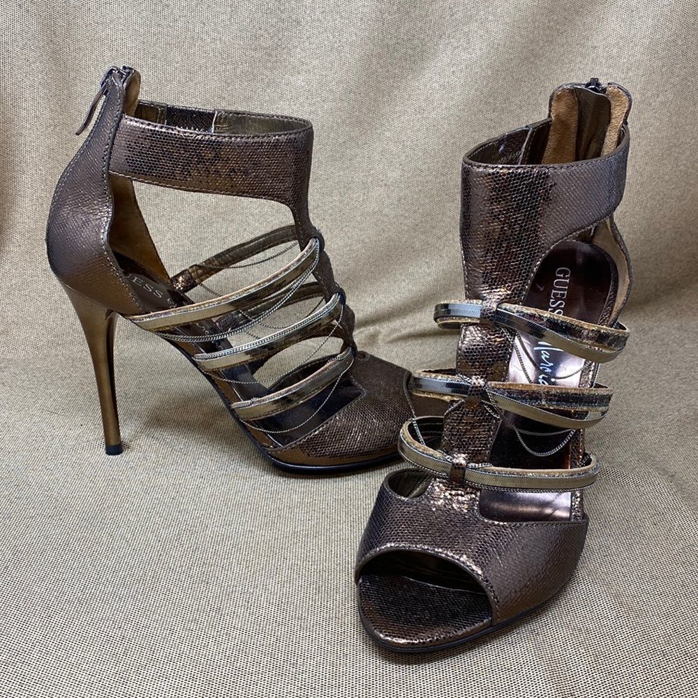 Guess by Marciano Strappy Caged Stiletto Heels